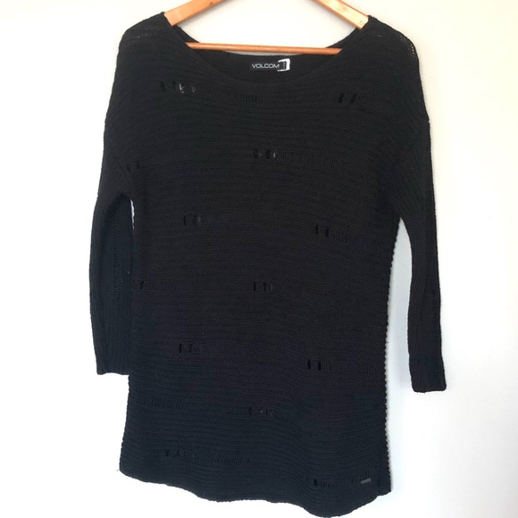 Volcom Black Distressed Sweater